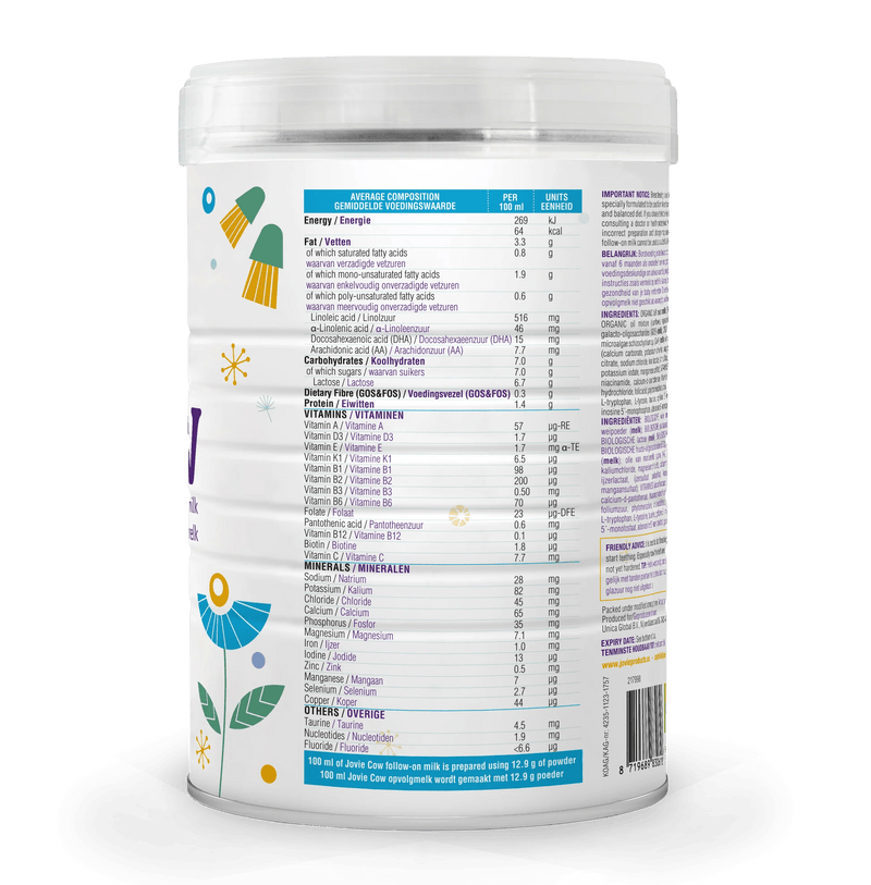 Jovie Organic Cow Milk Formula Stage 2 (800g) - Formuland Canada