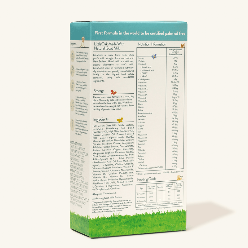 LittleOak Goat Milk Follow - On Formula Sachets – Stage 2 (6×30g) - Formuland Canada