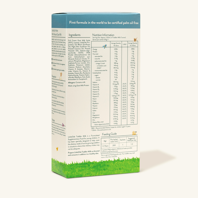 LittleOak Goat Milk Toddler Drink Sachets – Stage 3 (6×30g) - Formuland Canada