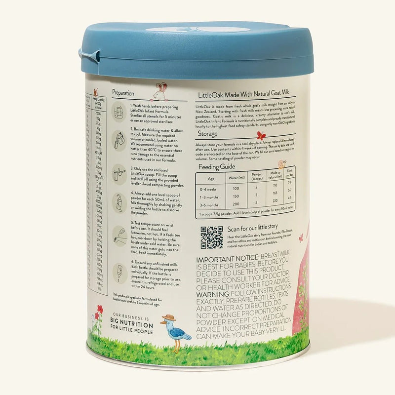 LittleOak Natural Goat Milk Infant Formula – Stage 1 From Birth (800g) - Formuland Canada