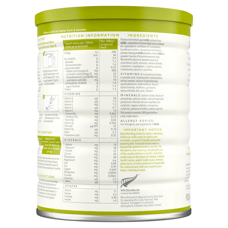Nanny care Stage 2 Goat Milk Formula (900g) - Formuland Canada